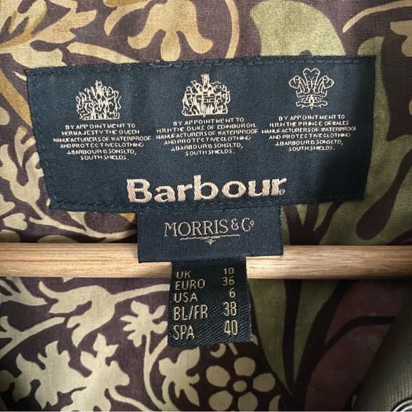 RARE Barbour Scholar Waxed Jacket Olive/Green Women’s size 6